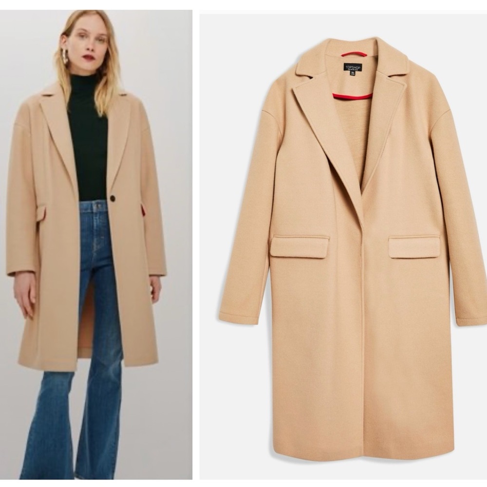 TOPSHOP wool blend coat
